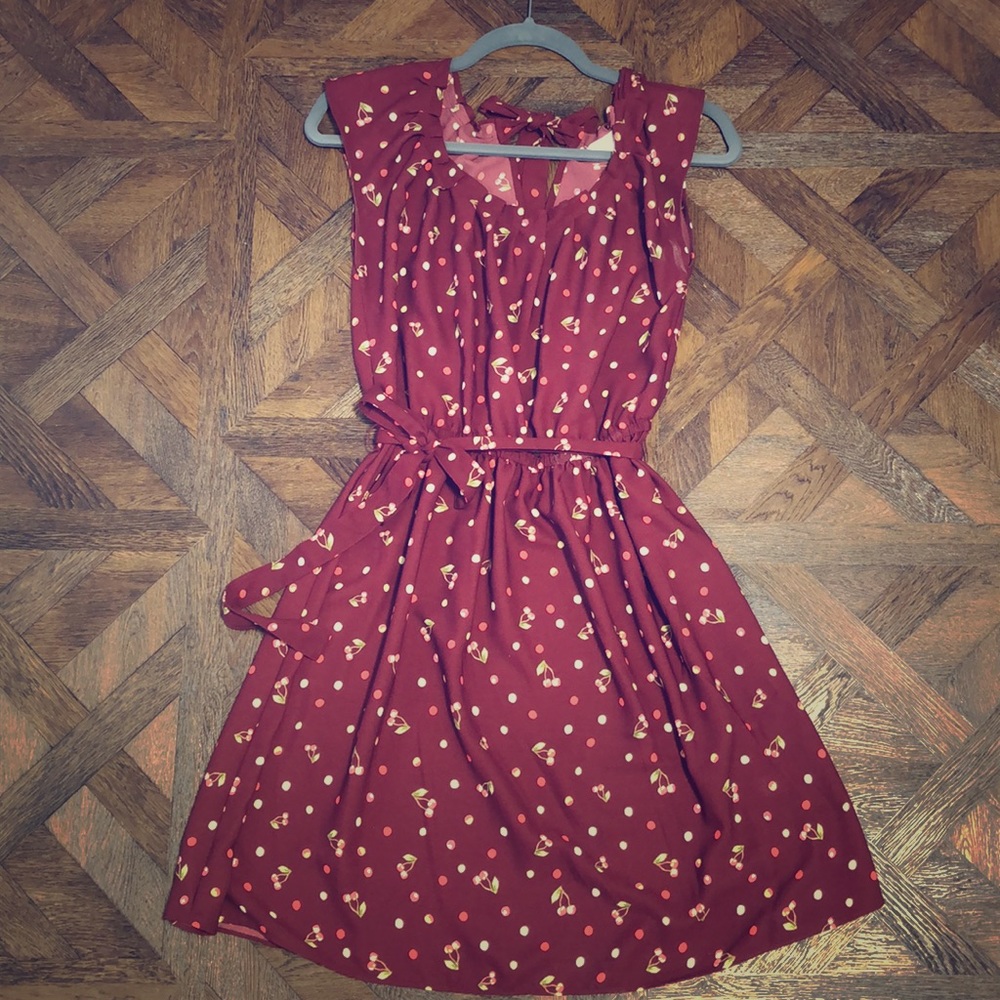 Lauren Conrad Red Cherry Print Dress XS